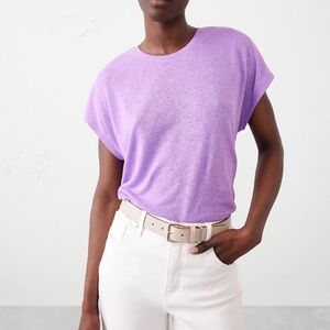 Banana Republic Linen Blend Dolman Sleeve Top in Lavender NWT Plus Size Crewneck